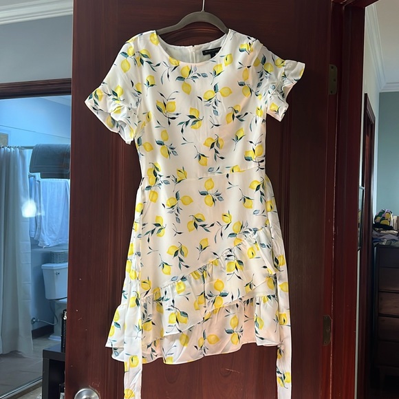 Banana republic lemon print dress with tie size 2 - Picture 1 of 2